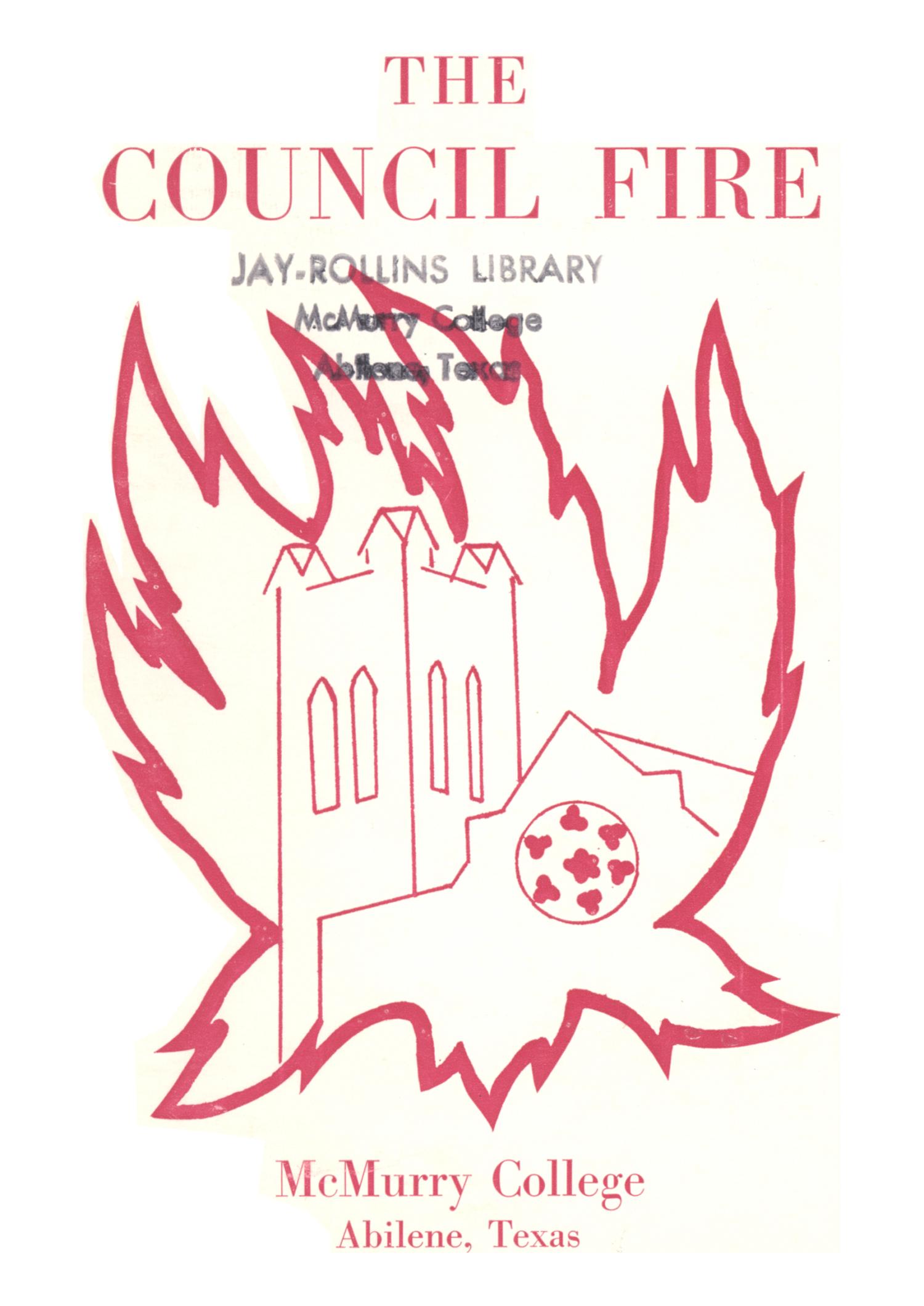Council Fire, Handbook of McMurry College, [1964]
                                                
                                                    Front Cover
                                                