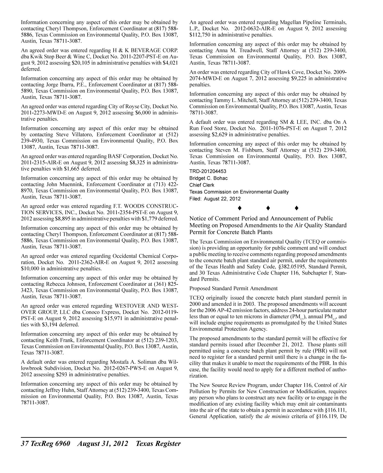 Texas Register, Volume 37, Number 35, Pages 6819-7008, August 31, 2012
                                                
                                                    6960
                                                