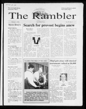 Primary view of object titled 'The Rambler (Fort Worth, Tex.), Vol. 87, No. 2, Ed. 1 Thursday, February 7, 2002'.