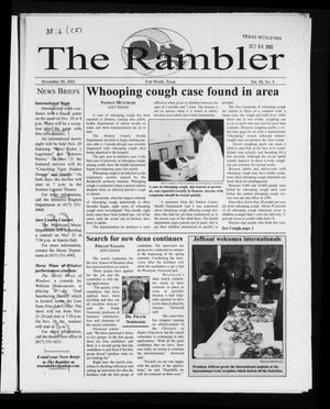 Primary view of object titled 'The Rambler (Fort Worth, Tex.), Vol. 88, No. 6, Ed. 1 Wednesday, November 20, 2002'.