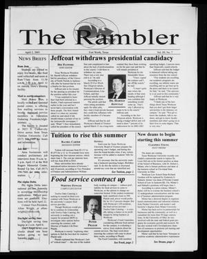 Primary view of object titled 'The Rambler (Fort Worth, Tex.), Vol. 89, No. 7, Ed. 1 Wednesday, April 2, 2003'.