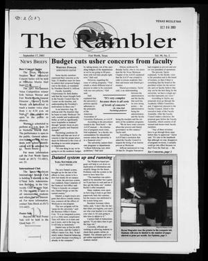 Primary view of object titled 'The Rambler (Fort Worth, Tex.), Vol. 90, No. 2, Ed. 1 Wednesday, September 17, 2003'.