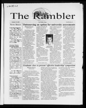 Primary view of object titled 'The Rambler (Fort Worth, Tex.), Vol. 90, No. 8, Ed. 1 Wednesday, October 29, 2003'.