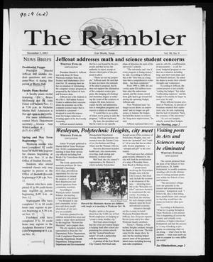 Primary view of object titled 'The Rambler (Fort Worth, Tex.), Vol. 90, No. 9, Ed. 1 Wednesday, November 5, 2003'.