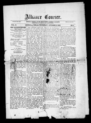 Primary view of object titled 'Alliance Courier (Mineola, Tex.), Vol. 2, No. 4, Ed. 1 Thursday, October 6, 1892'.