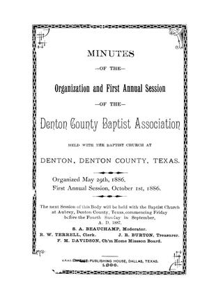Primary view of object titled 'Minutes of the Organization and First Annual Session of the Denton County Baptist Association'.