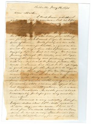 Primary view of [Letter from John Patterson Osterhout, July 16, 1870]