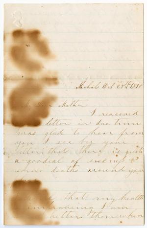 Primary view of object titled '[Letter from Ann Farman to Mother, October 23, 1890]'.