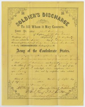 Primary view of object titled '[Soldier's Discharge Papers for John Patterson Osterhout]'.