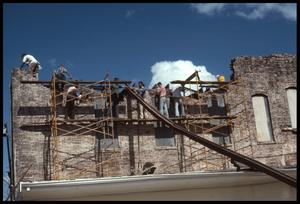 Primary view of object titled '[Demolition of a Building on Spring Street]'.
