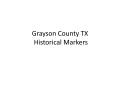 Thumbnail image of item number 1 in: 'Grayson County Texas Historical Markers'.