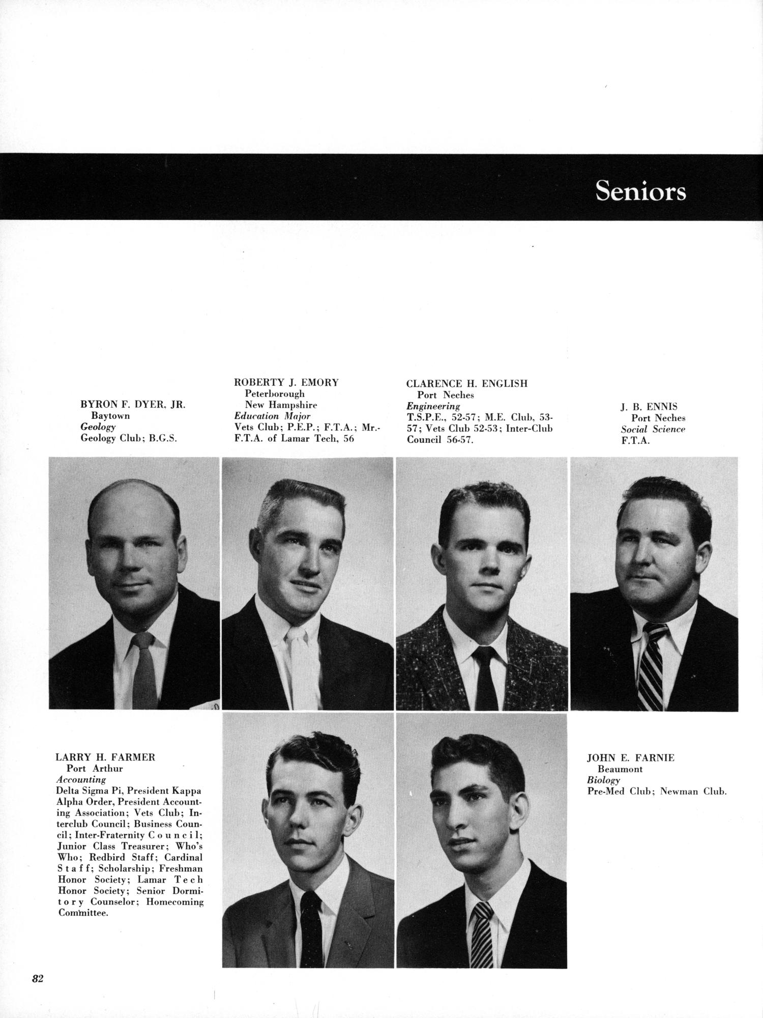 The Cardinal, Yearbook of Lamar State College of Technology, 1957
                                                
                                                    82
                                                