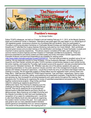Primary view of object titled 'The Newsletter of the Texas Chapter of the American Fisheries Society, Volume 38, Number 1, February 2012'.