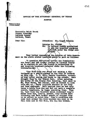 Primary view of object titled 'Texas Attorney General Opinion: O-4708'.