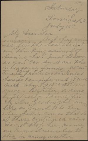 Primary view of object titled 'Letter to Cromwell Anson Jones, 16 July [1881]'.