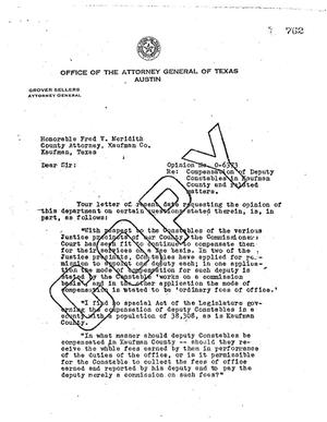Primary view of object titled 'Texas Attorney General Opinion: O-6373'.