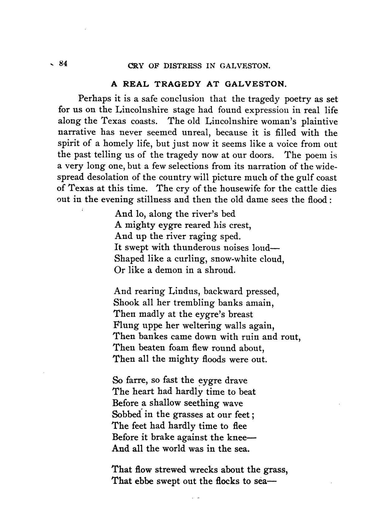 The Great Galveston Disaster, Containing a Full and Thrilling Account of the Most Appalling Calamity of Modern Times
                                                
                                                    84
                                                