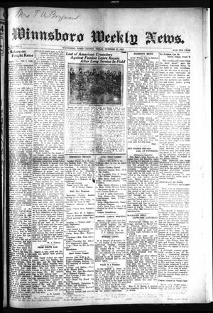 Primary view of object titled 'Winnsboro Weekly News (Winnsboro, Tex.), Vol. 15, No. 3, Ed. 1 Thursday, October 11, 1923'.