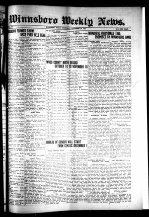 Primary view of object titled 'Winnsboro Weekly News (Winnsboro, Tex.), Vol. 15, No. 8, Ed. 1 Thursday, November 20, 1924'.