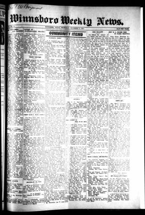 Primary view of object titled 'Winnsboro Weekly News (Winnsboro, Tex.), Vol. 15, No. 11, Ed. 1 Thursday, December 11, 1924'.