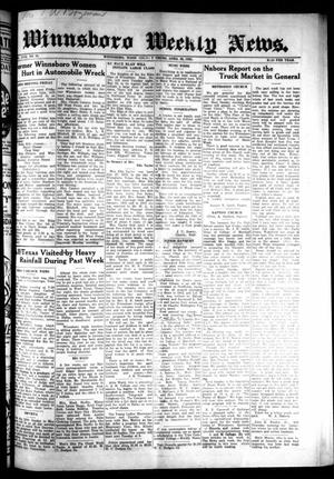 Primary view of object titled 'Winnsboro Weekly News (Winnsboro, Tex.), Vol. 17, No. 30, Ed. 1 Thursday, April 30, 1925'.