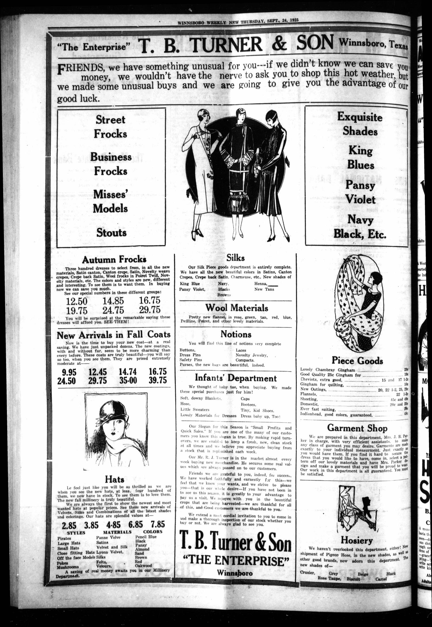 Winnsboro Weekly News (Winnsboro, Tex.), Vol. 17, No. 51, Ed. 1 Thursday, September 24, 1925
                                                
                                                    [Sequence #]: 4 of 8
                                                