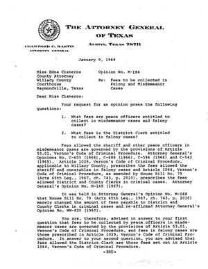 Primary view of object titled 'Texas Attorney General Opinion: M-184'.