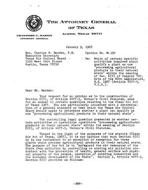 Primary view of object titled 'Texas Attorney General Opinion: M-187'.