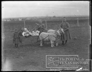 Primary view of object titled '[Children with two goats pulling wagon]'.
