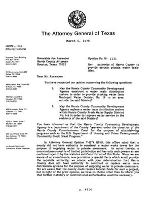 Primary view of object titled 'Texas Attorney General Opinion: H-1131'.