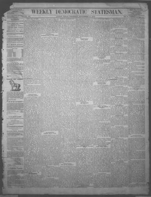 Primary view of object titled 'Weekly Democratic Statesman. (Austin, Tex.), Vol. 3, No. 8, Ed. 1 Thursday, September 18, 1873'.