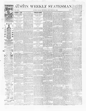 Primary view of object titled 'Austin Weekly Statesman. (Austin, Tex.), Vol. 13, No. 51, Ed. 1 Thursday, September 10, 1885'.