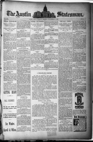 Primary view of object titled 'The Austin Statesman. (Austin, Tex.), Vol. 19, No. 30, Ed. 1 Thursday, September 19, 1889'.