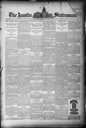 Primary view of object titled 'The Austin Statesman. (Austin, Tex.), Vol. 20, No. 4, Ed. 1 Thursday, June 19, 1890'.