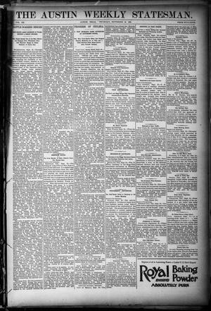 Primary view of object titled 'The Austin Weekly Statesman. (Austin, Tex.), Vol. 20, Ed. 1 Thursday, September 22, 1892'.