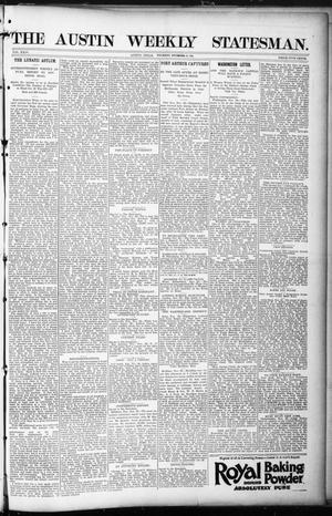 Primary view of object titled 'The Austin Weekly Statesman. (Austin, Tex.), Vol. 24, Ed. 1 Thursday, November 29, 1894'.