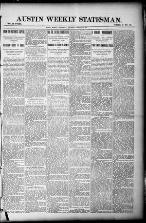 Primary view of object titled 'Austin Weekly Statesman. (Austin, Tex.), Ed. 1 Thursday, February 6, 1896'.