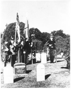 Primary view of object titled 'Soldiers at Attention in a Cemetery in Fort Sill, Oklahoma'.