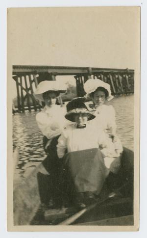 Primary view of object titled '[Three Women at Clear Creek Bridge]'.