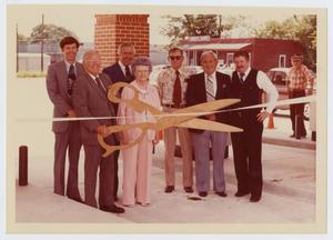 Primary view of object titled '[Ribbon Cutting at League City Bank]'.