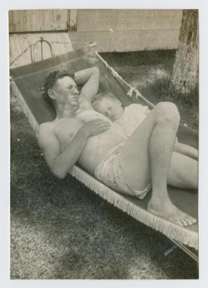 Primary view of object titled '[Father and Son in a Hammock]'.
