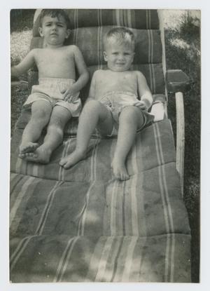 Primary view of object titled '[Children in a Lawn Chair]'.