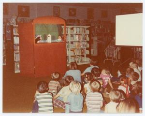 Primary view of object titled '[Children's Puppet Show at the Helen Hall Library]'.