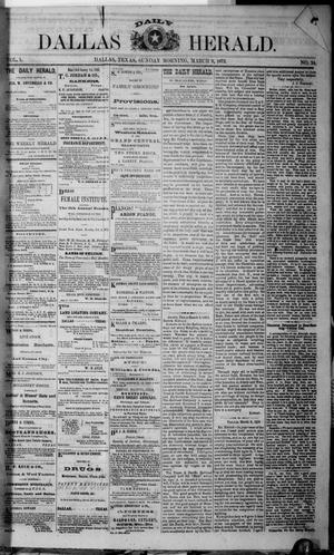 Primary view of object titled 'Dallas Daily Herald (Dallas, Tex.), Vol. 1, No. 24, Ed. 1 Sunday, March 9, 1873'.