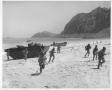 Primary view of Troops Advancing During Beechhead Landing Maneuvers on Oahu in WWII