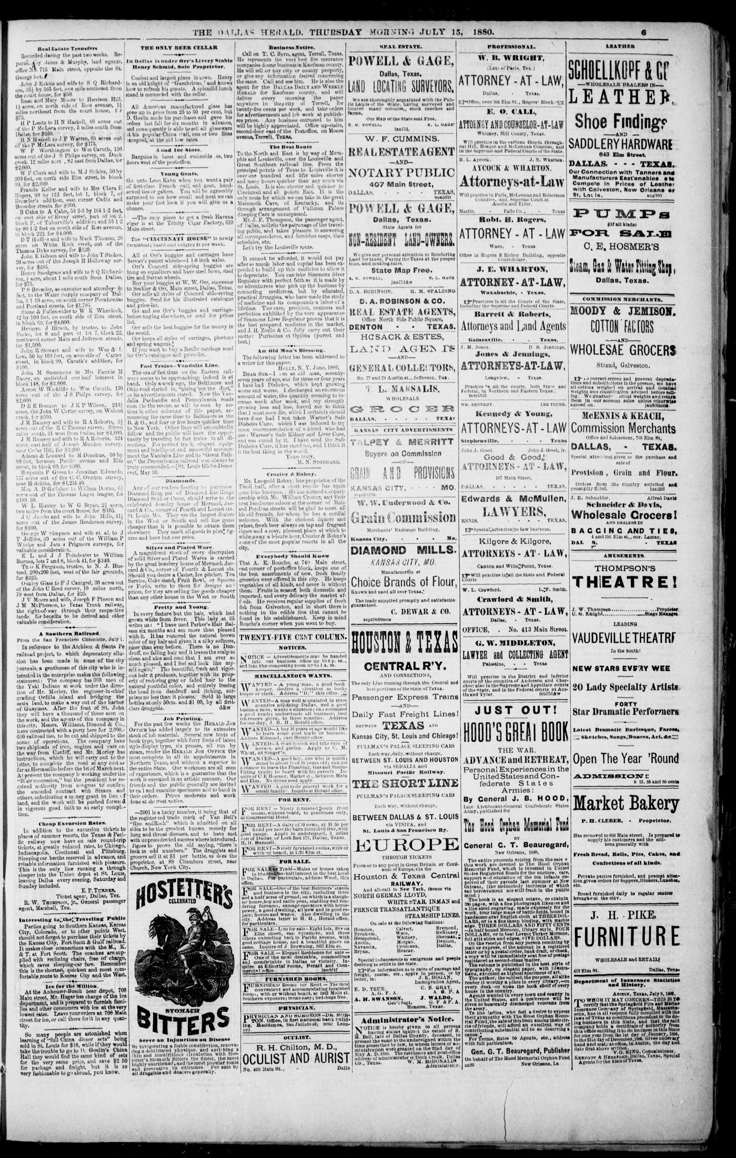 The Dallas Daily Herald. (Dallas, Tex.), Vol. 27, No. 204, Ed. 1 Thursday, July 15, 1880
                                                
                                                    [Sequence #]: 3 of 8
                                                