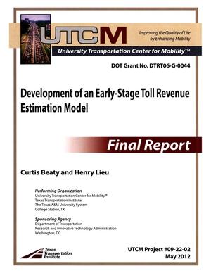 Primary view of object titled 'Development of an Early-Stage Toll Revenue Estimation Model'.
