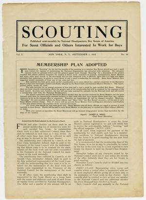Primary view of object titled 'Scouting, Volume 1, Number 10, September 1, 1913'.