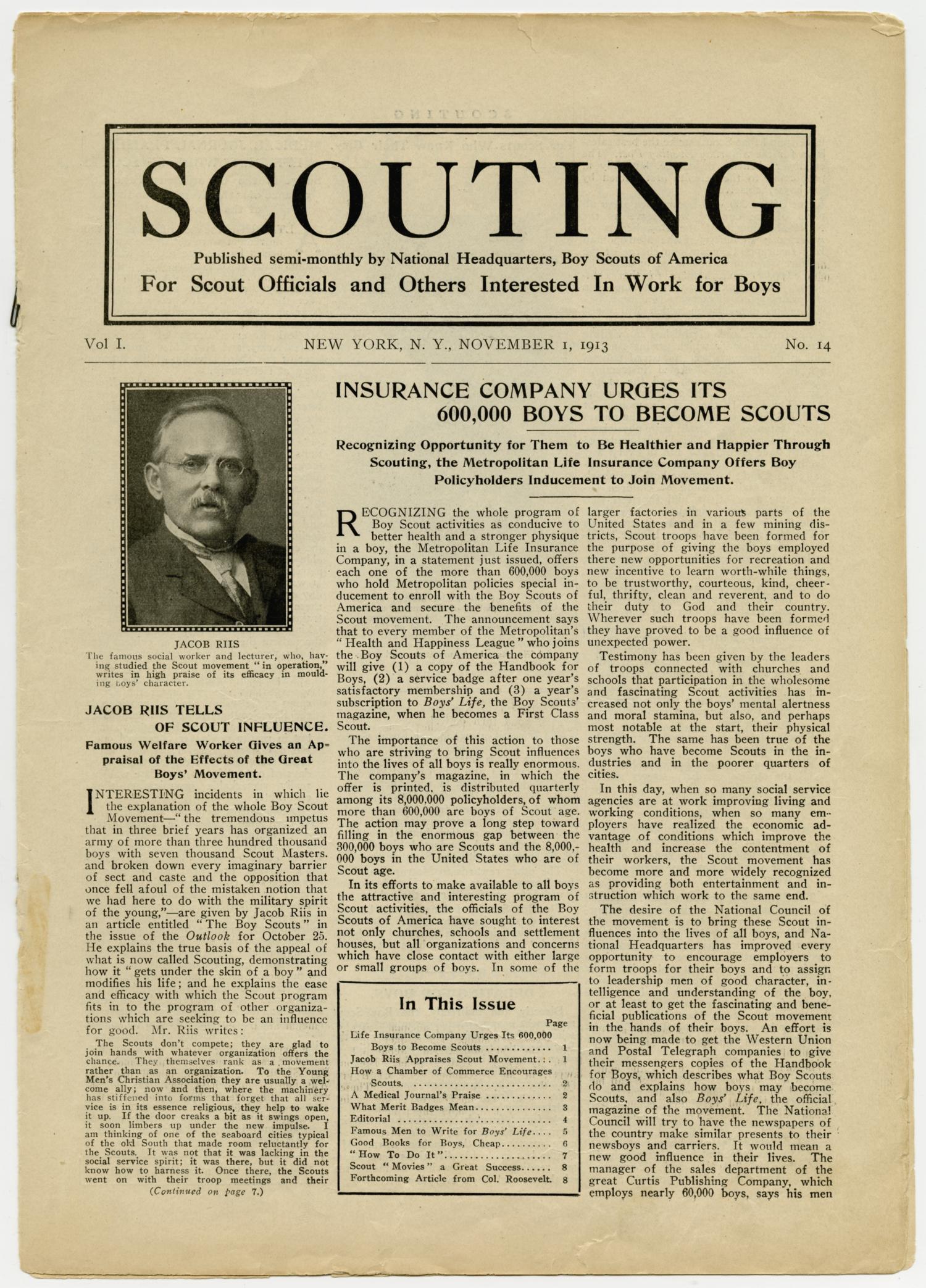 Scouting, Volume 1, Number 14, November 1, 1913
                                                
                                                    1
                                                