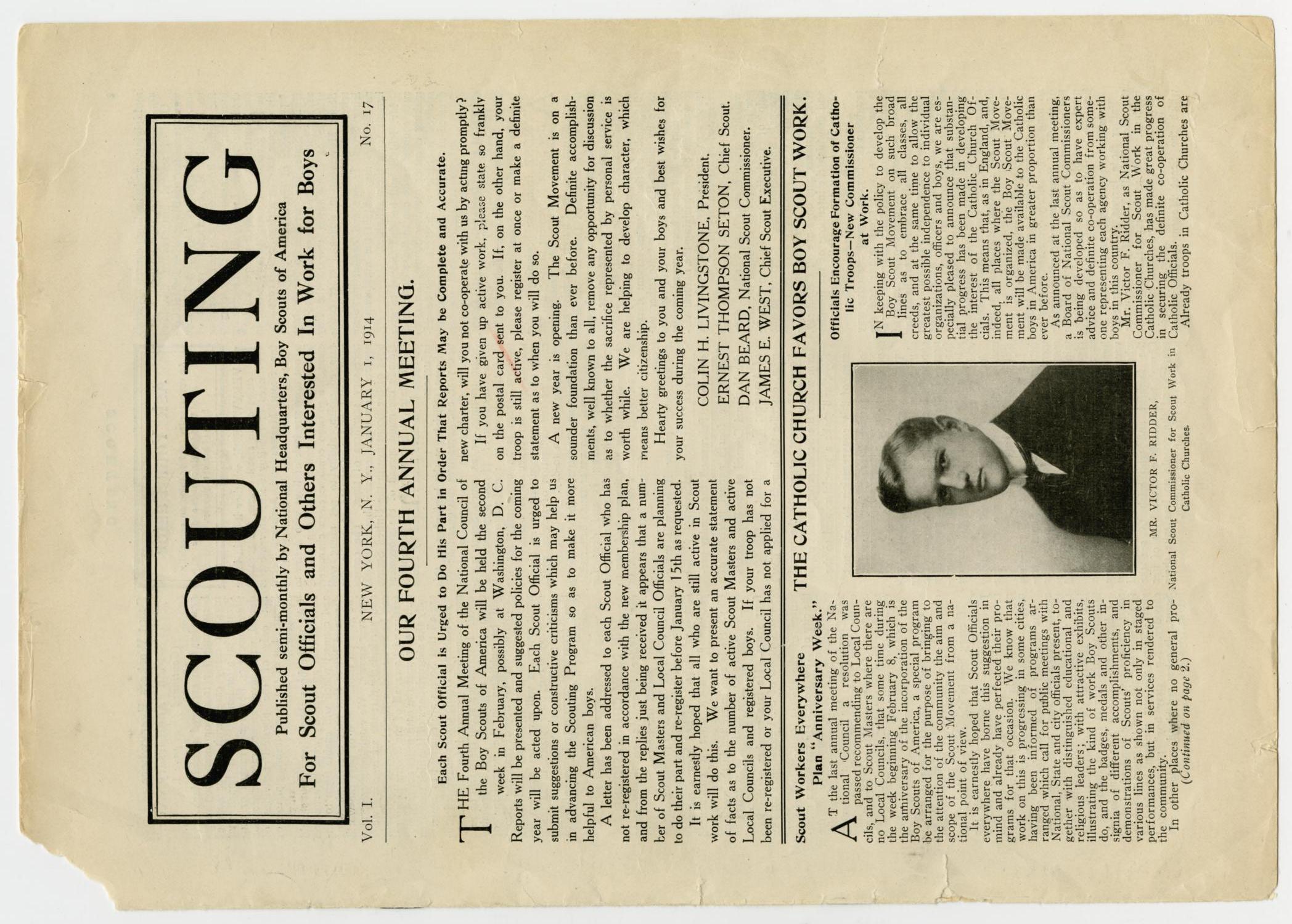 Scouting, Volume 1, Number 17, January 1, 1914
                                                
                                                    1
                                                